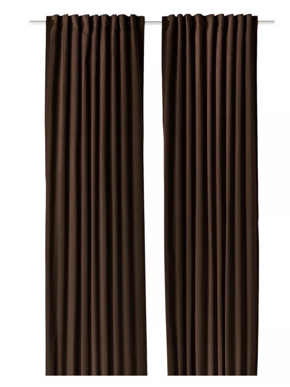 IKEA SANELA Curtains, 1 pair, dark-brown/with heading tape, 55x84 "